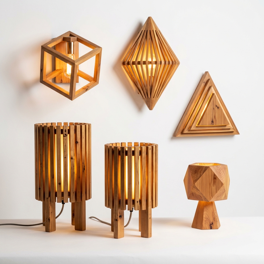 Wooden Table Lamps and Wall Lamps